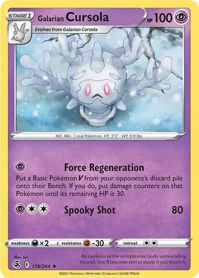 118/264 Galarian Cursola Reverse Holo - Fusion Strike