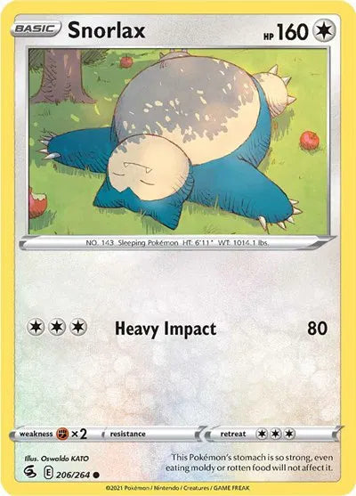 206/264 Snorlax Reverse Holo - Fusion Strike