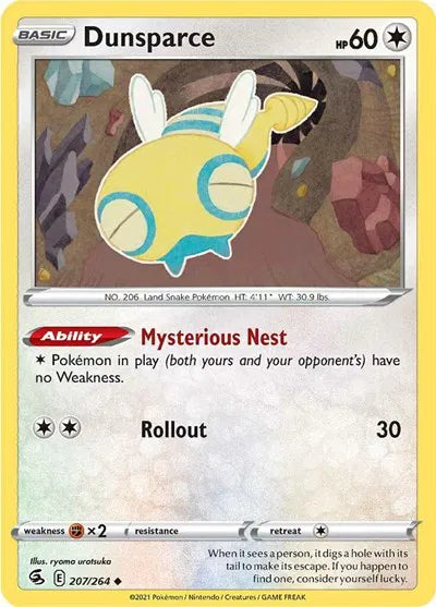 207/264 Dunsparce Reverse Holo - Fusion Strike