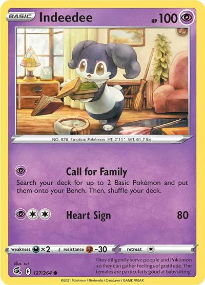 127/264 Indeedee Reverse Holo - Fusion Strike
