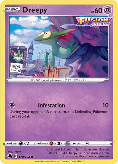 128/264 Dreepy Reverse Holo - Fusion Strike