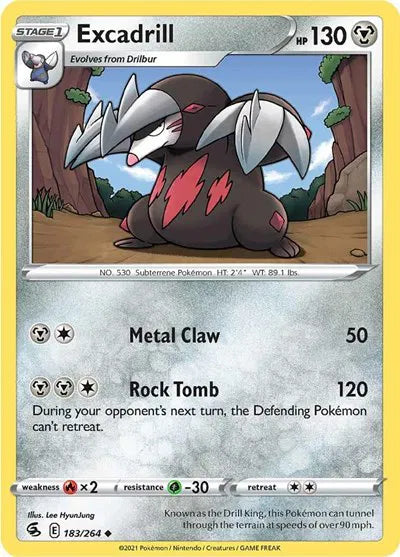 183/264 Excadrill Reverse Holo - Fusion Strike