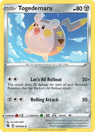187/264 Togedemaru Reverse Holo - Fusion Strike