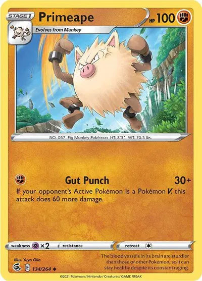 134/264 Primeape Reverse Holo - Fusion Strike