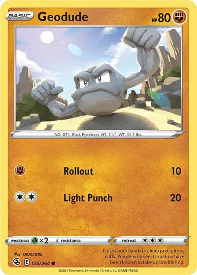 135/264 Geodude Reverse Holo - Fusion Strike