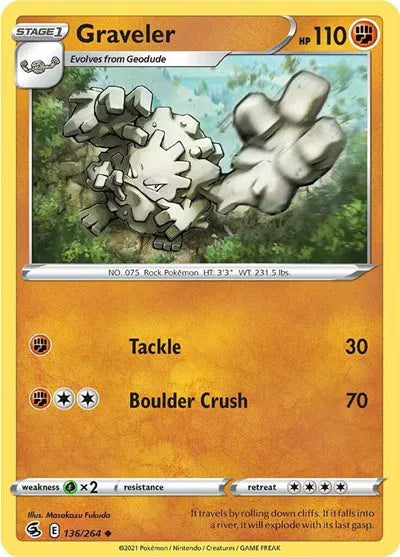 136/264 Graveler Reverse Holo - Fusion Strike