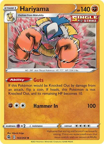143/264 Hariyama Reverse Holo - Fusion Strike