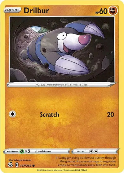 147/264 Drilbur Reverse Holo - Fusion Strike