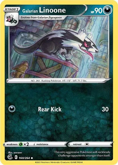 160/264 Galarian Linoone Reverse Holo - Fusion Strike
