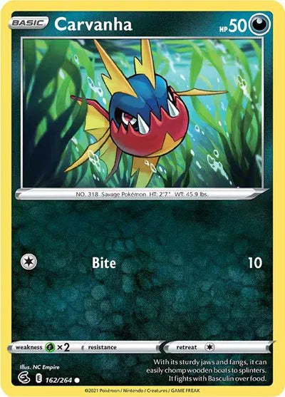 162/264 Carvanha Reverse Holo - Fusion Strike