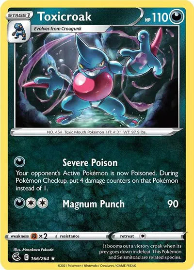 166/264 Toxicroak Reverse Holo - Fusion Strike