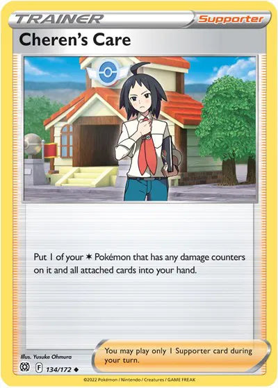 134/172 Cheren's Care Reverse Holo - Brilliant Stars