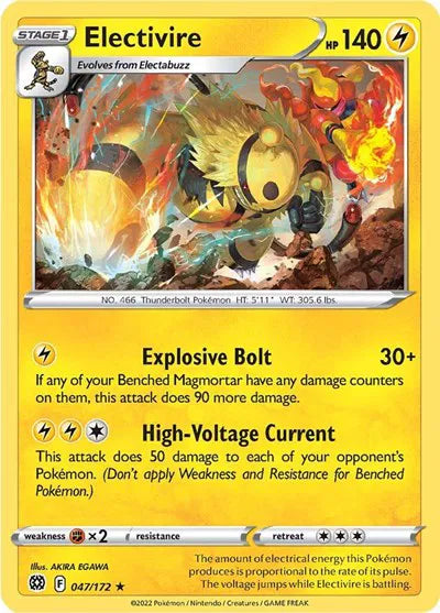047/172 Electivire Reverse Holo - Brilliant Stars