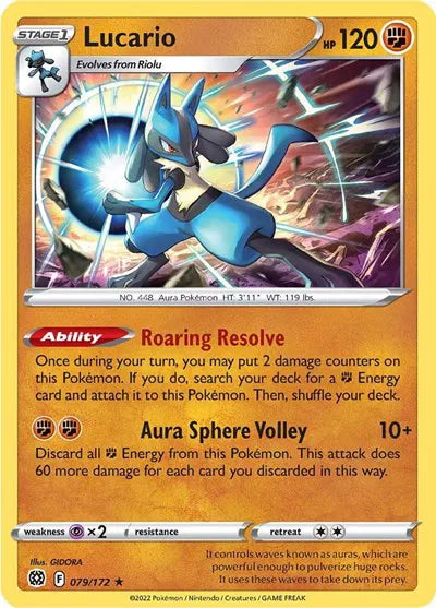 079/172 Lucario Reverse Holo - Brilliant Stars
