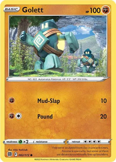 082/172 Golett Reverse Holo - Brilliant Stars