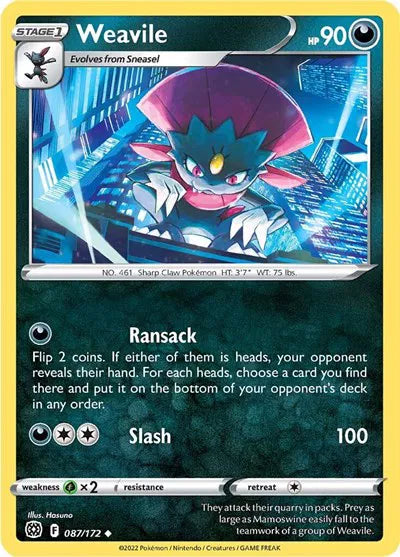 087/172 Weavile Reverse Holo - Brilliant Stars