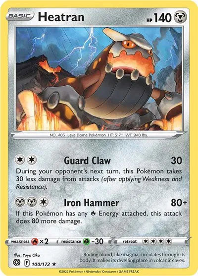 100/172 Heatran Reverse Holo - Brilliant Stars