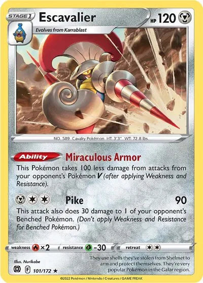 101/172 Escavalier Reverse Holo - Brilliant Stars