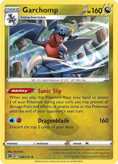 109/172 Garchomp Reverse Holo - Brilliant Stars