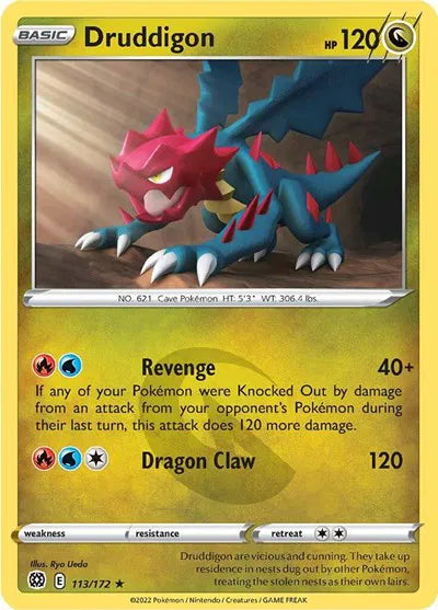 113/172 Druddigon Reverse Holo - Brilliant Stars