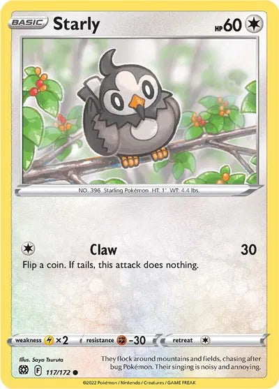 117/172 Starly Reverse Holo - Brilliant Stars
