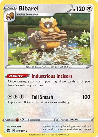 121/172 Bibarel Reverse Holo - Brilliant Stars