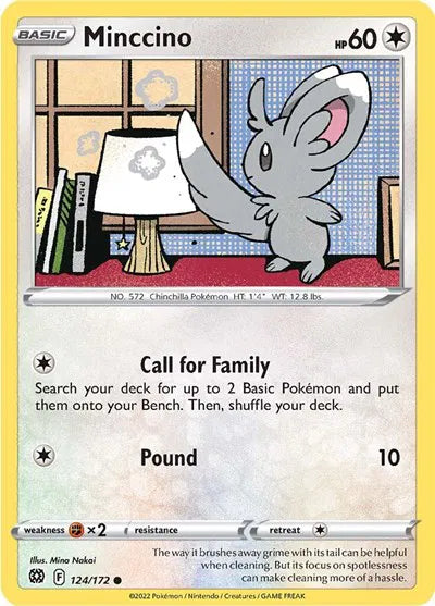 124/172 Minccino Reverse Holo - Brilliant Stars