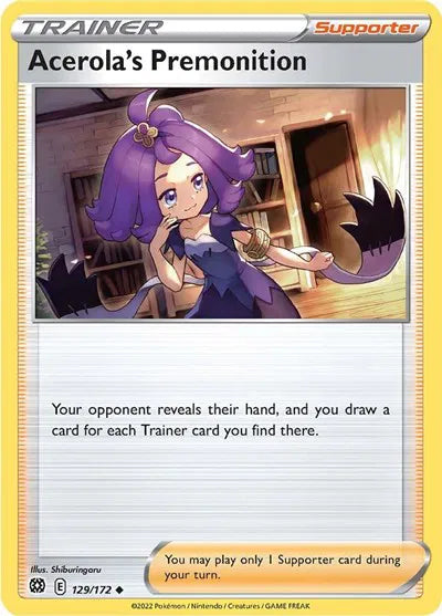 129/172 Acerola's Premonition Reverse Holo - Brilliant Stars