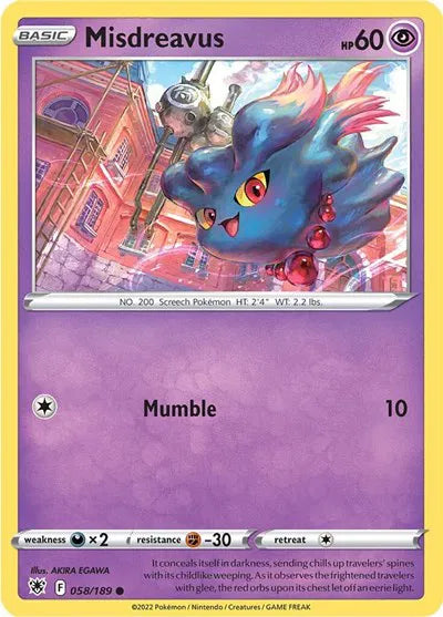 058/189 Misdreavus Reverse Holo - Astral Radiance