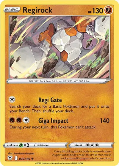 075/189 Regirock Reverse Holo - Astral Radiance