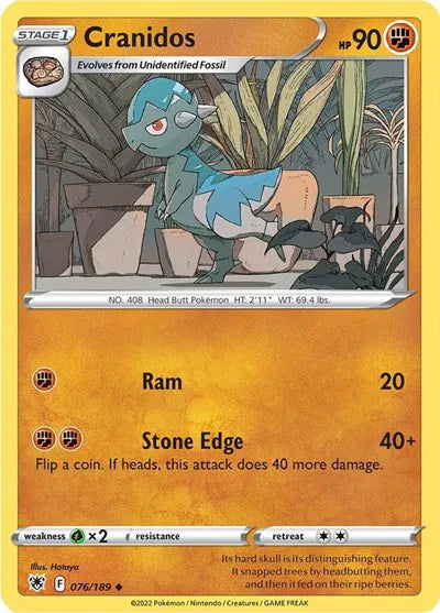 076/189 Cranidos Reverse Holo - Astral Radiance