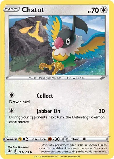 129/189 Chatot Reverse Holo - Astral Radiance