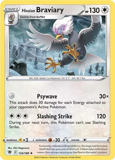 132/189 Hisuian Braviary Reverse Holo - Astral Radiance