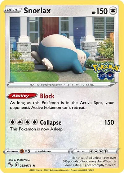 055/078 Snorlax Holofoil - Pokemon Go
