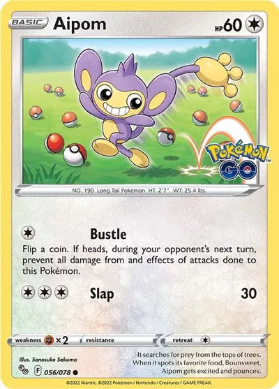056/078 Aipom Reverse Holo - Pokemon Go