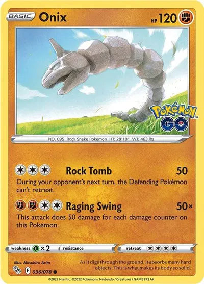 036/078 Onix Reverse Holo - Pokemon Go