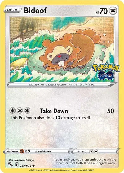 059/078 Bidoof Reverse Holo - Pokemon Go