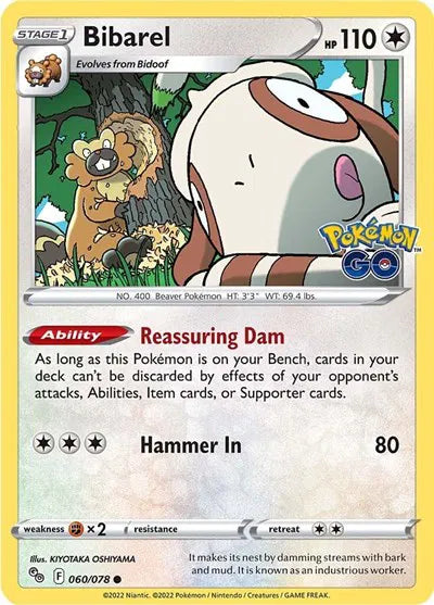 060/078 Bibarel Reverse Holo - Pokemon Go