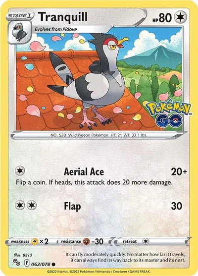 062/078 Tranquill Reverse Holo - Pokemon Go