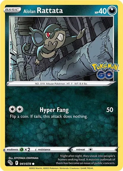 041/078 Alolan Rattata Reverse Holo - Pokemon Go