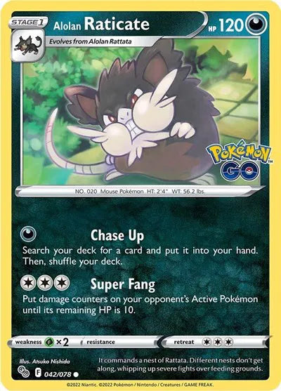 042/078 Alolan Raticate Reverse Holo - Pokemon Go