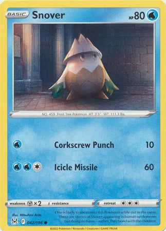 042/196 Snover Reverse Holo - Lost Origin
