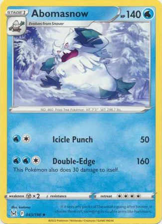 043/196 Abomasnow Reverse Holo - Lost Origin