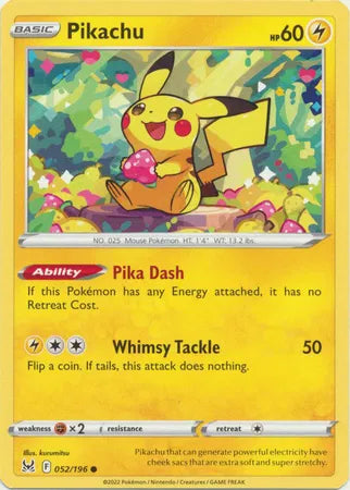052/196 Pikachu Reverse Holo - Lost Origin