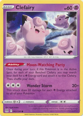 062/196 Clefairy Reverse Holo - Lost Origin