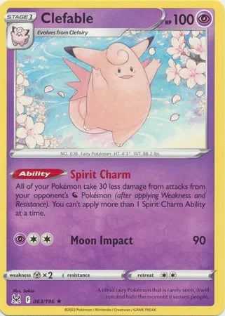 063/196 Clefable Reverse Holo - Lost Origin