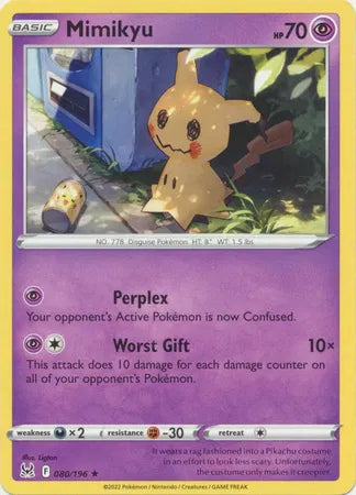 080/196 Mimikyu Reverse Holo - Lost Origin
