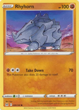 089/196 Rhyhorn Reverse Holo - Lost Origin