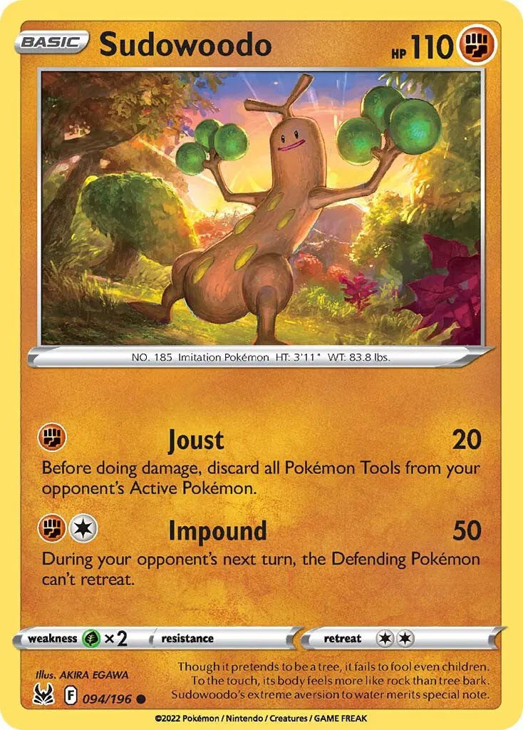094/196 Sudowoodo Reverse Holo - Lost Origin