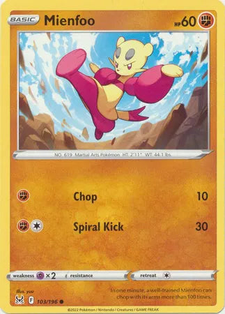 103/196 Mienfoo Reverse Holo - Lost Origin